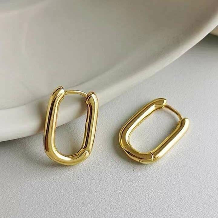 Rectangle Hoops ~ Anti Tarnish