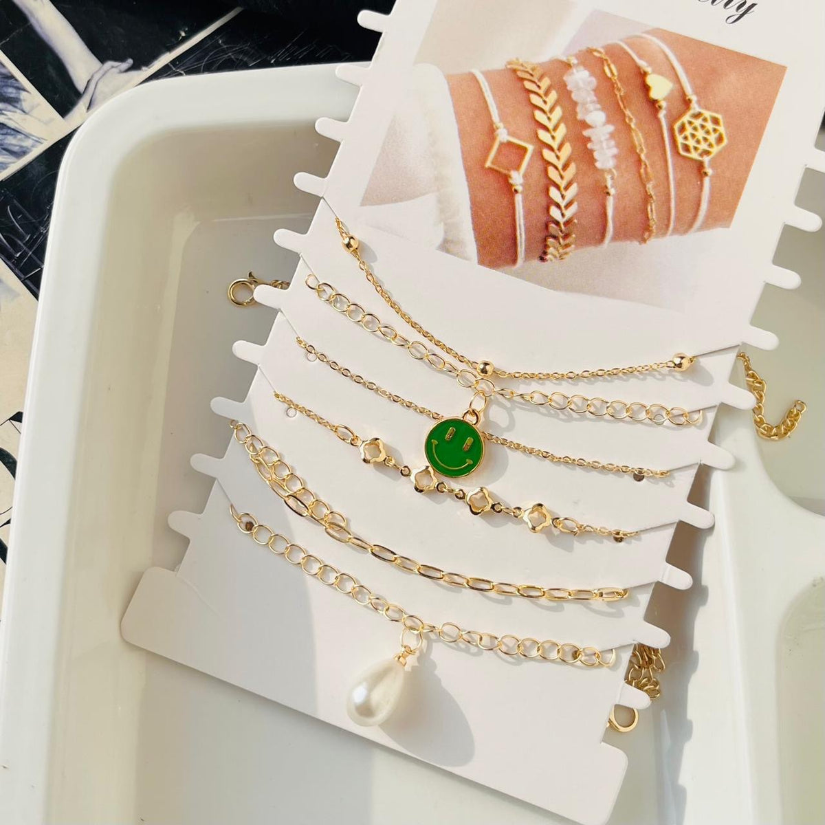 Green Bracelet Stack