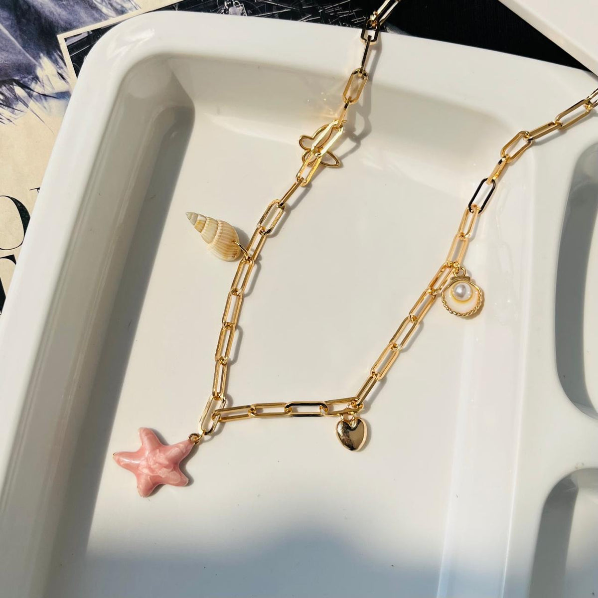 Pink Beach Charms Necklace