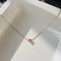 Minimalist Pink Heart Necklace ~ Anti Tarnish