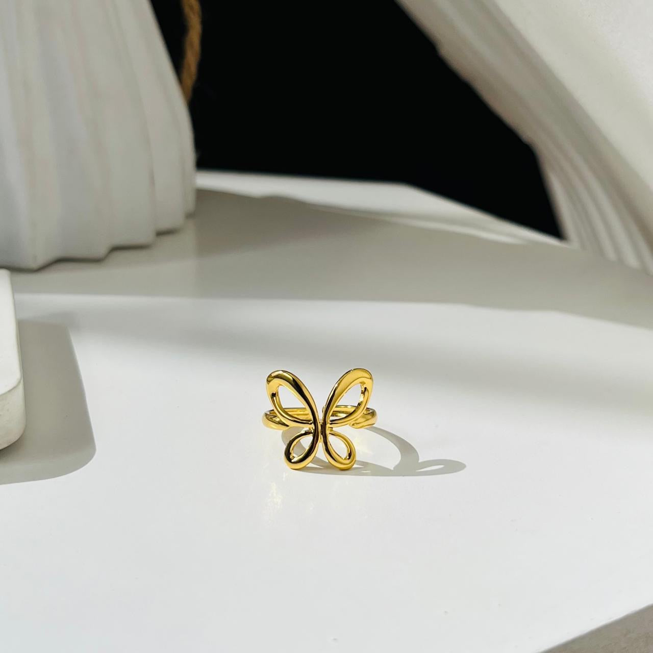 Butterfly Adjustable Ring ~ Anti Tarnish