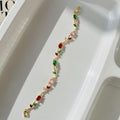 Multi-coloured Tulip Bracelet ~ Anti Tarnish