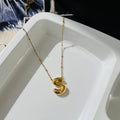 Bubble Diamond initial Necklace ~ Anti Tarnish