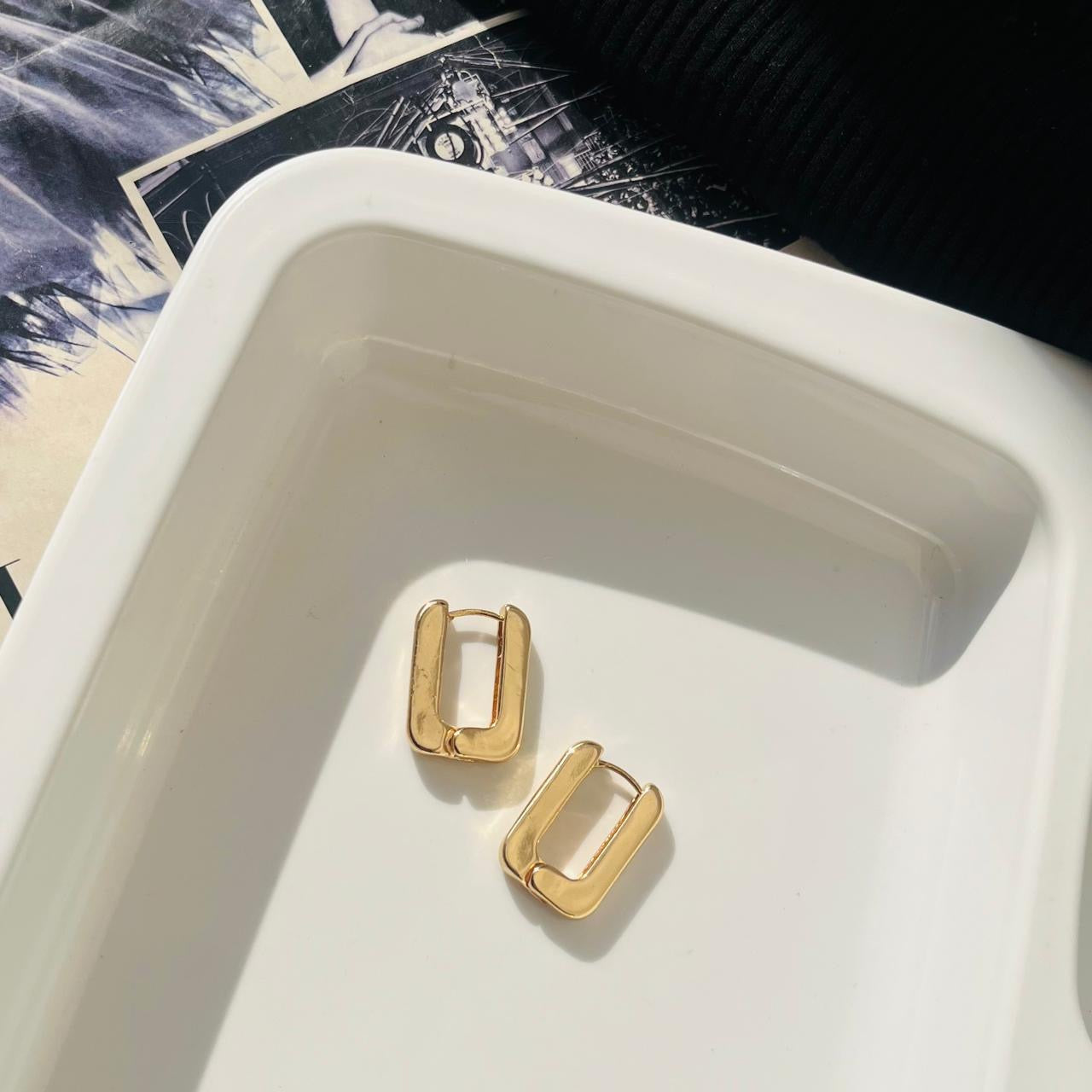Nyla Rectangle Hoops ~ Anti Tarnish