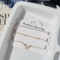 Golden Butterfly Pearl Bracelet Stack
