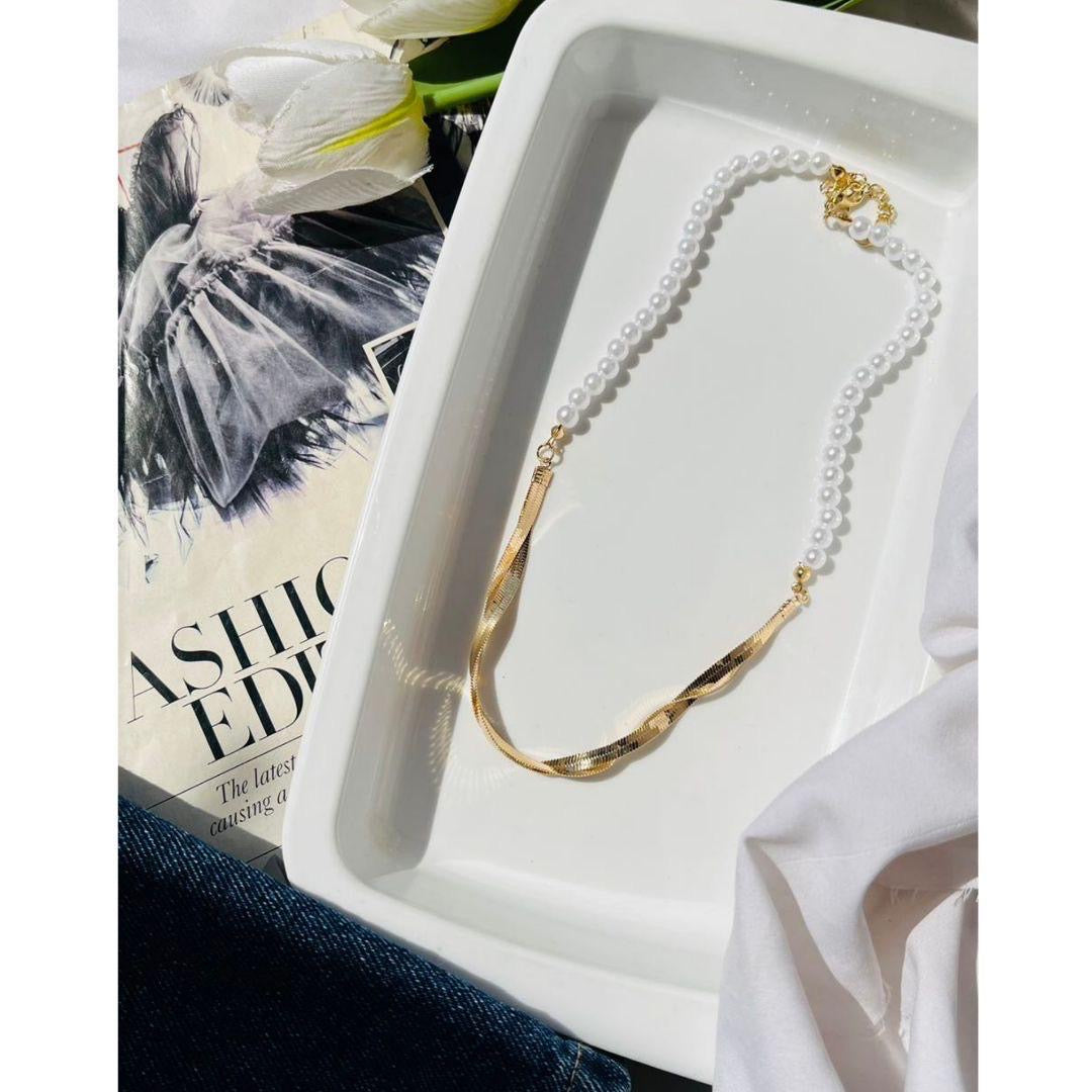 Golden Pearl Necklace