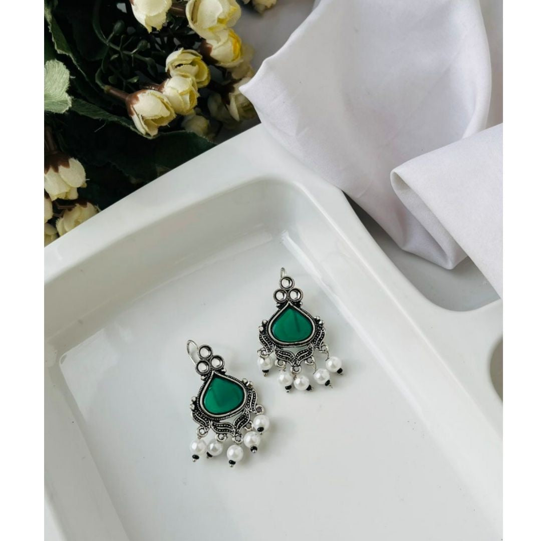 Avni Dark Green Earrings