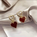 Wine Heart Earrings