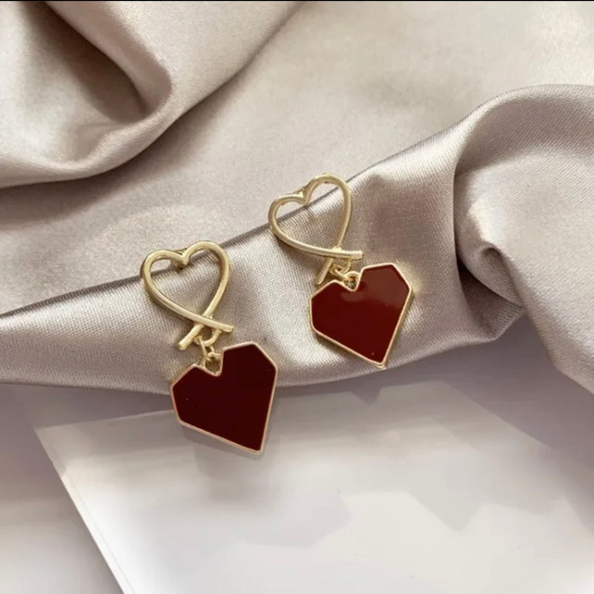 Wine Heart Earrings