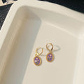 Purple Rose Earrings