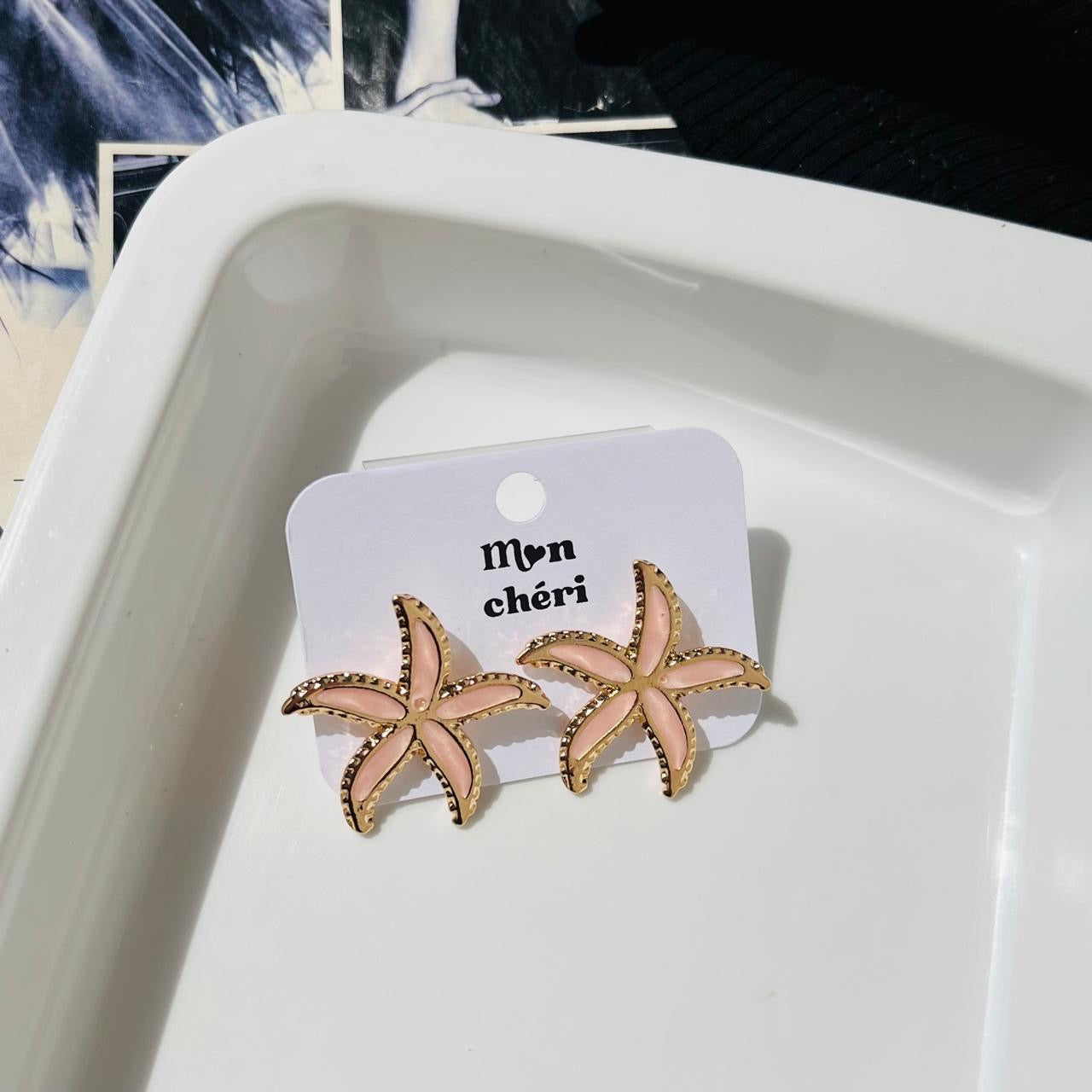 Baby Pink Star Fish Earrings