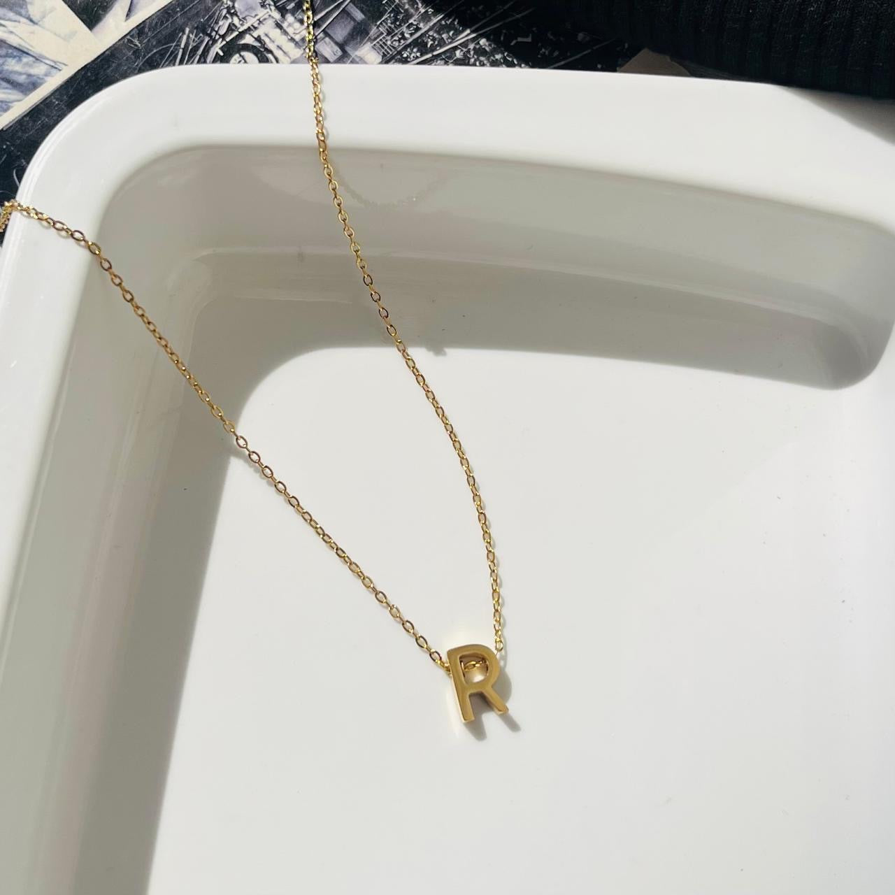 R Initial Necklace ~ Anti Tarnish
