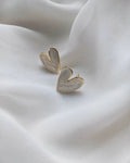 White Heart Earrings