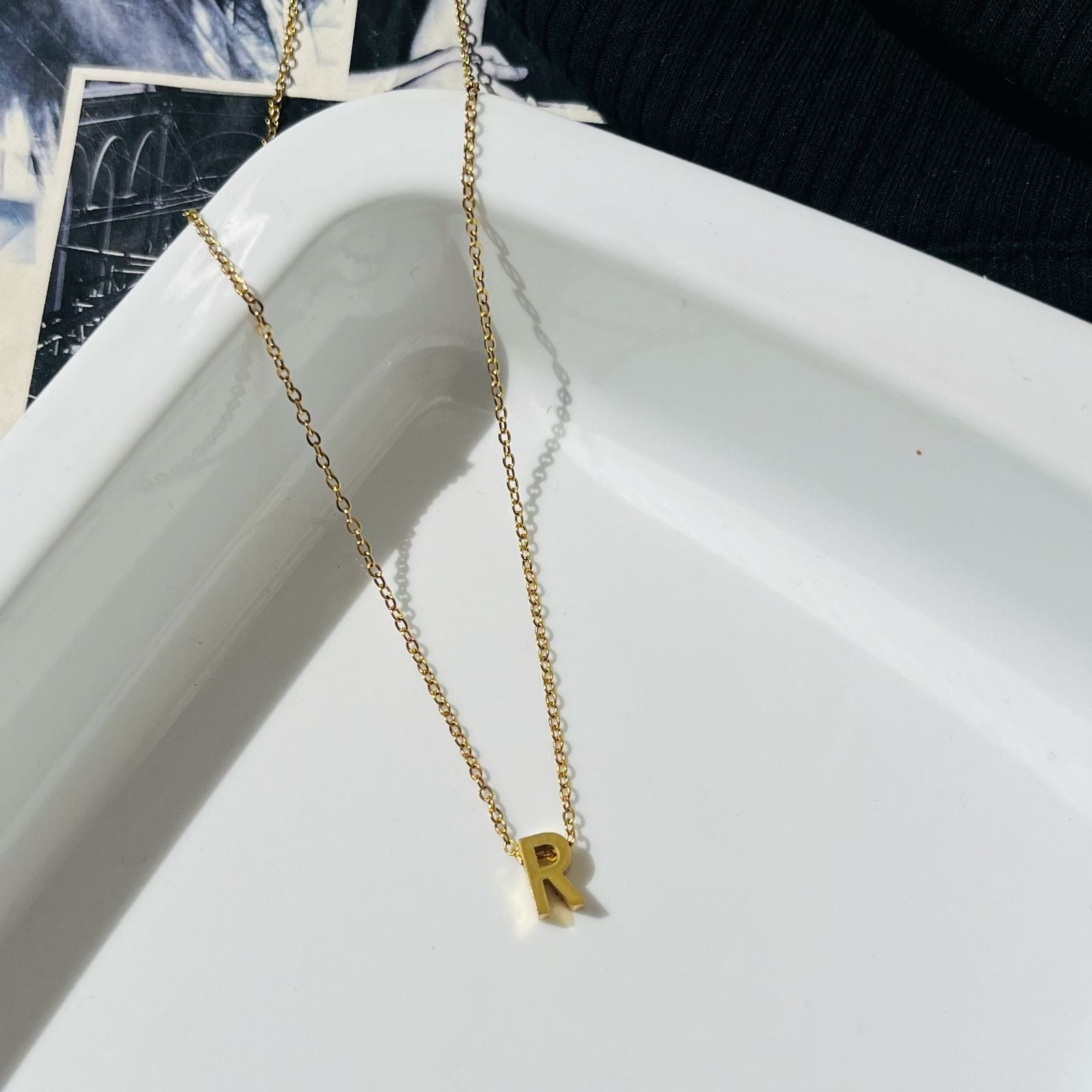 R Initial Necklace ~ Anti Tarnish