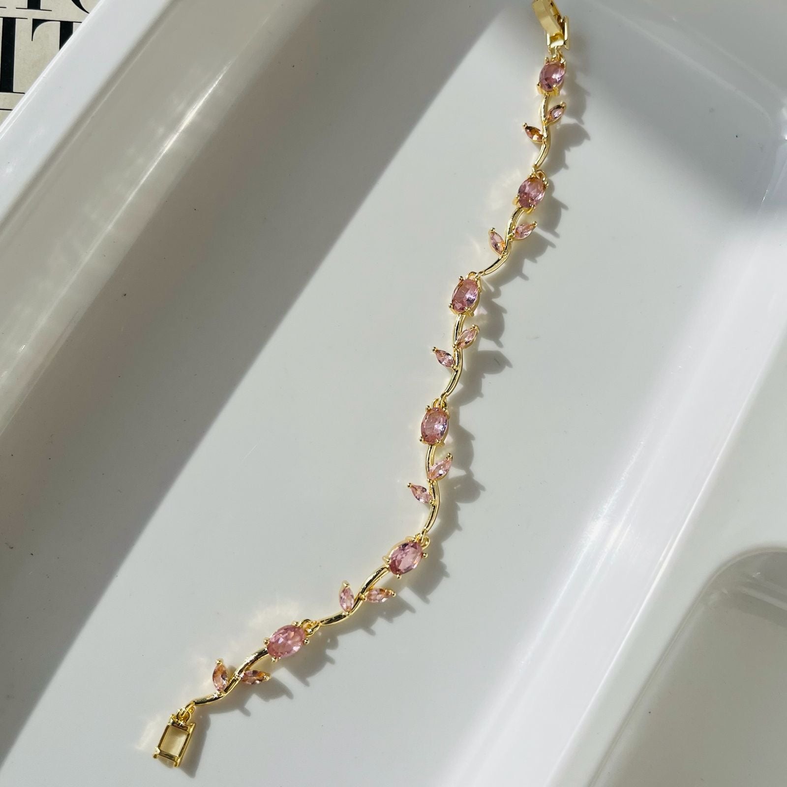 Pink Tulip Bracelet ~ Anti Tarnish