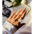 White Flower Ring Adjustable