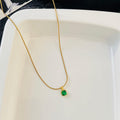Green Stone Necklace ~ Anti Tarnish