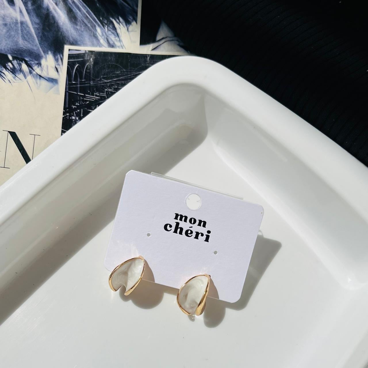 White Luna Earrings