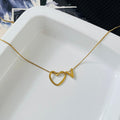 V initial Heart Necklace ~ Anti Tarnish