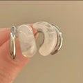 2 layer silver hoops