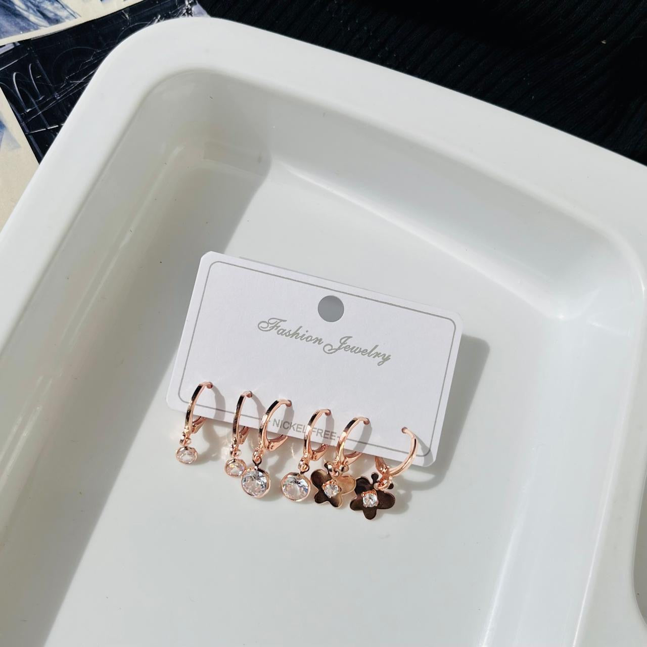 Rosegold Earrings combo ( 3 pairs )