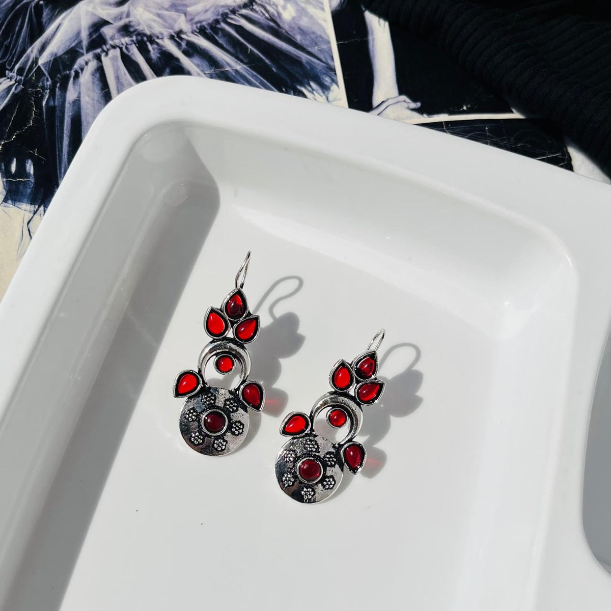 Red Ishika Earrings