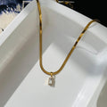 Ava Snake Chain Diamond Necklace ~ Anti Tarnish