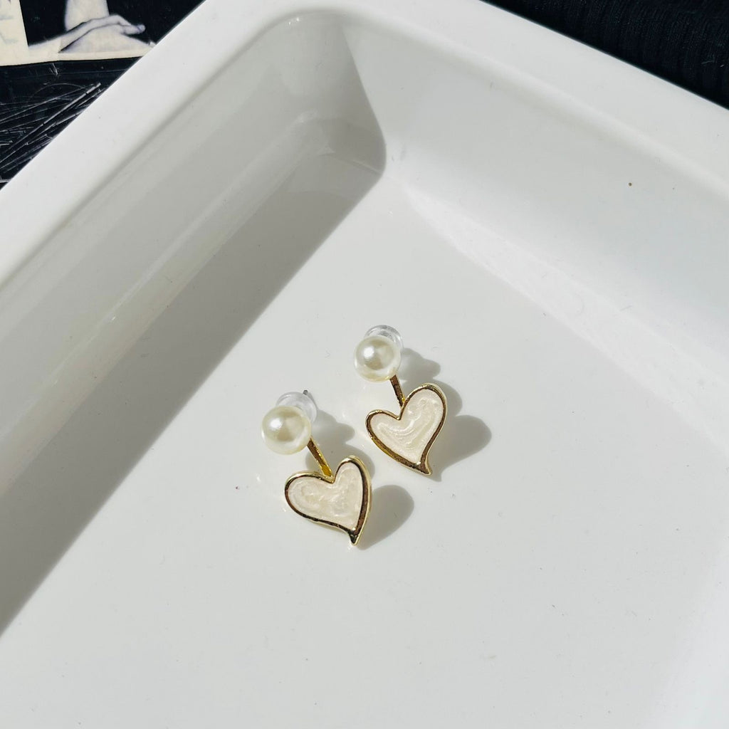 Heart Pearl Earrings