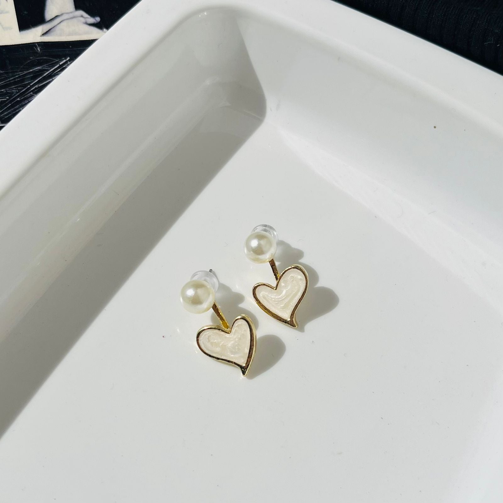Heart Pearl Earrings