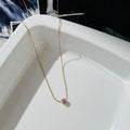 Pink Minimalist Necklace ~ Anti Tarnish