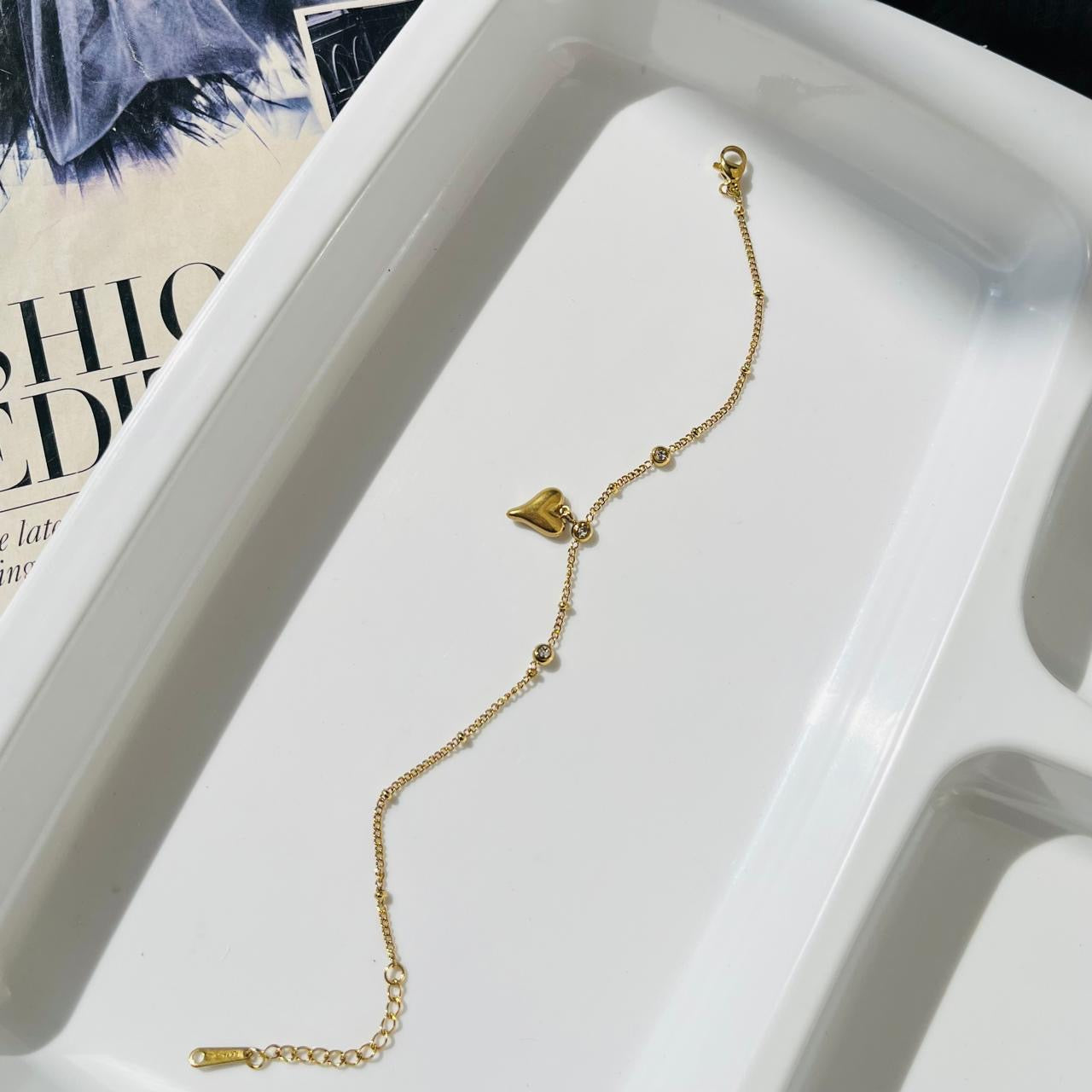 Heart Diamond Bracelet ~ Anti Tarnish