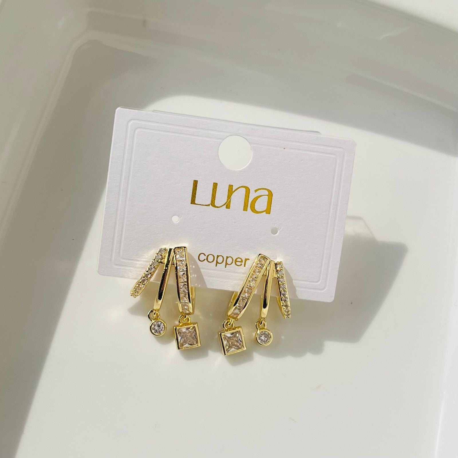 Jolene Diamond Layered Earrings ~ Anti Tarnish