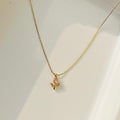 Very Small Pink Tulip Necklace ~ Anti Tarnish