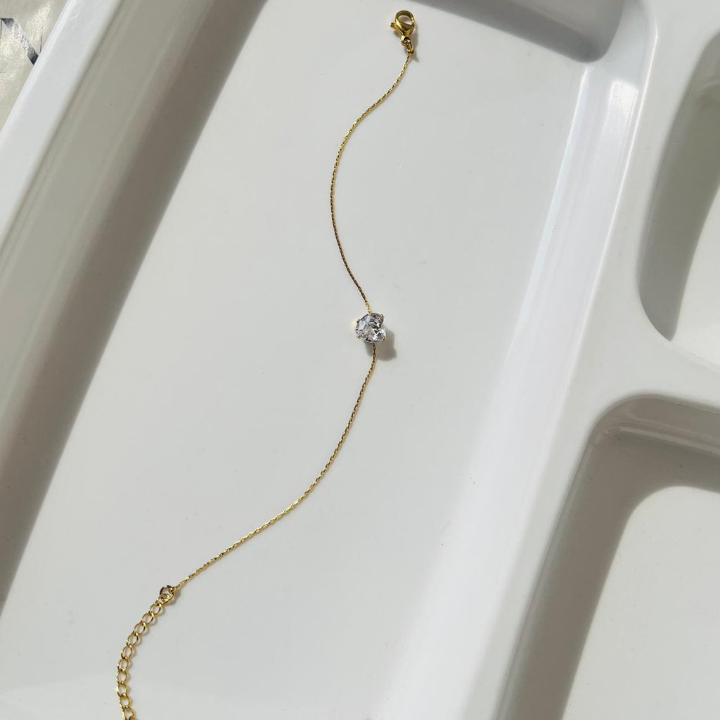 Diamond Heart Bracelet ~ Anti Tarnish