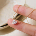 White Minimal Heart Necklace ~ Anti Tarnish