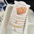 Pink Daisy Pearl Bracelet Stack ( 6 Bracelets )