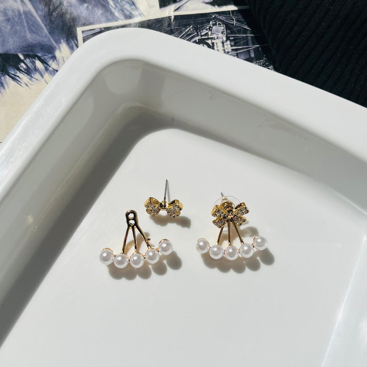 Pearl Bow Earrings