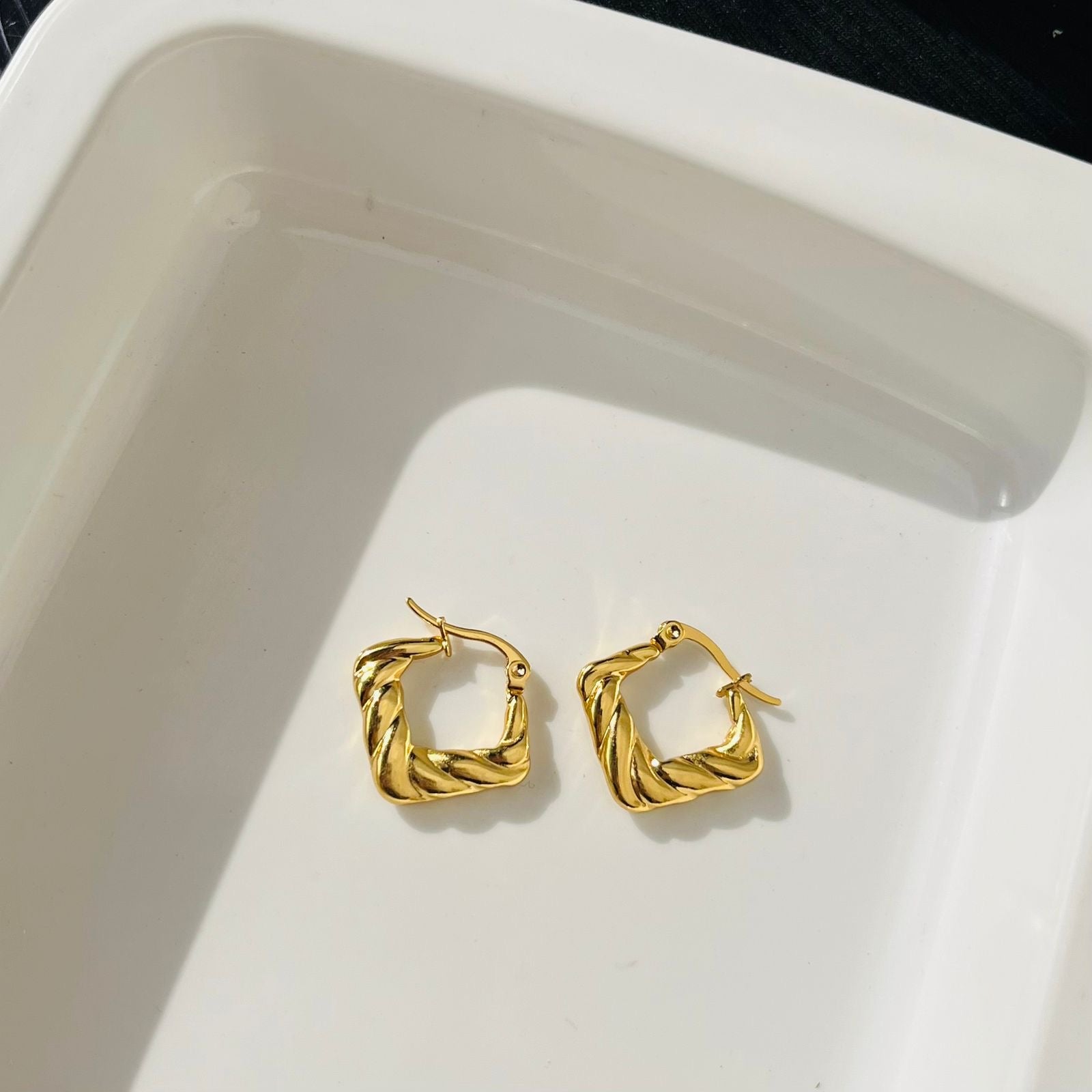 Square Hoops ~ Anti Tarnish