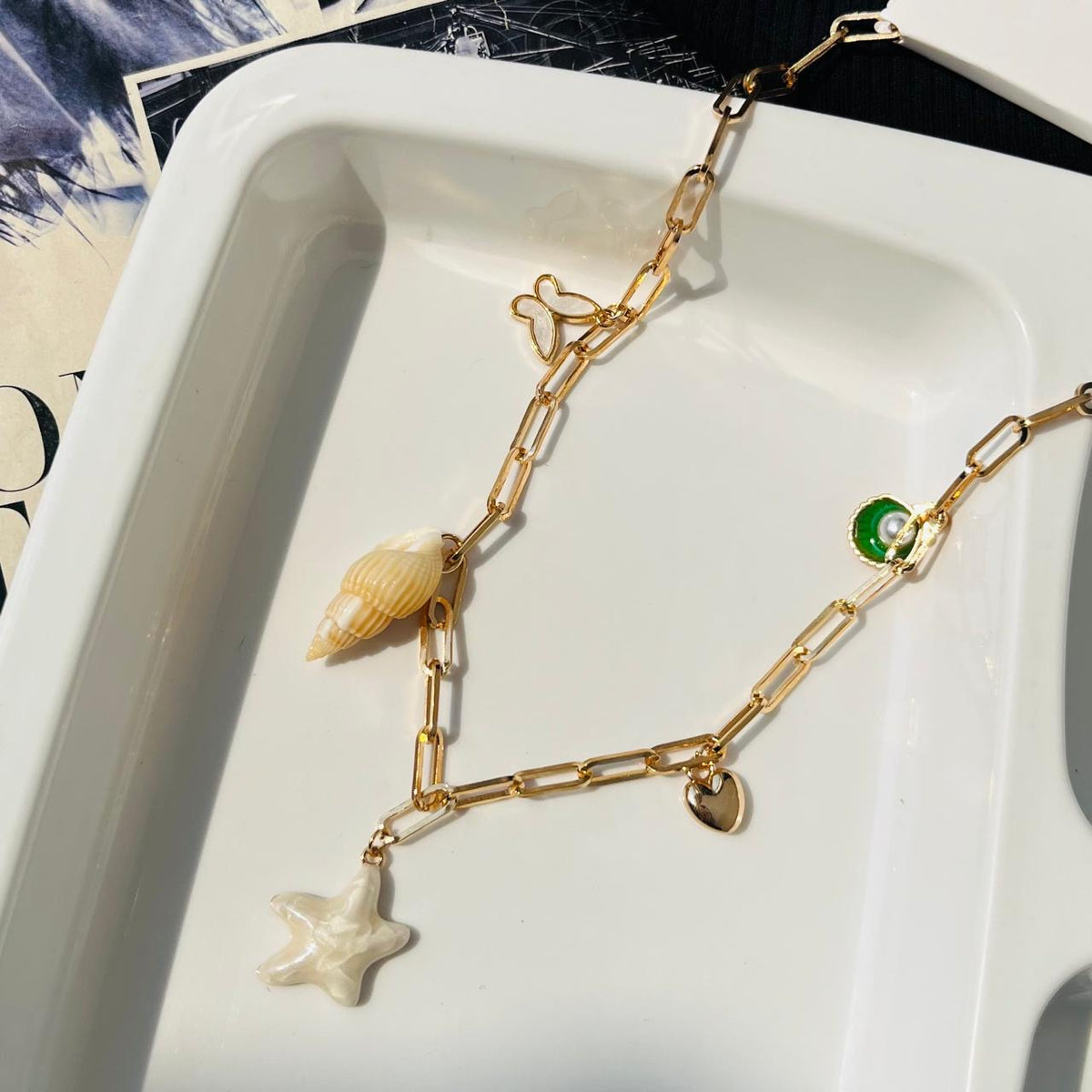 White Beach Charms Necklace