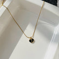 Black Amelia Lock Necklace ~ Anti Tarnish