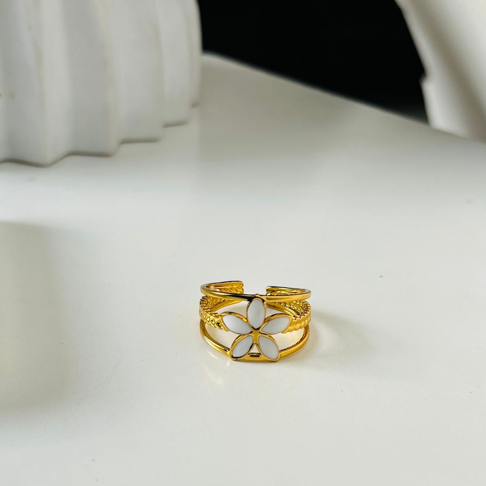 Flower Ring ~ Adjustable ~ Anti Tarnish