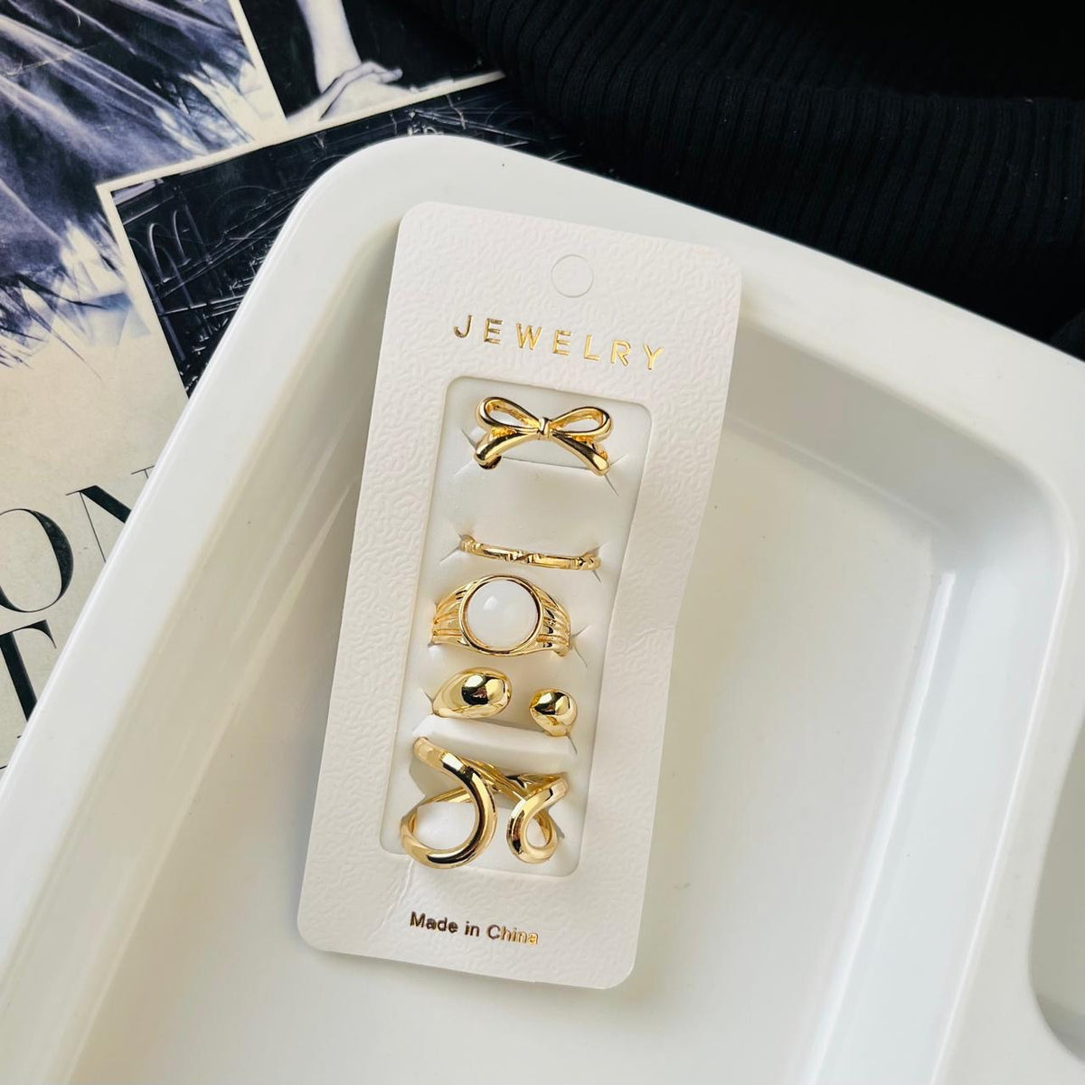 5 Statement Rings Set ( 17/18 Ring size )