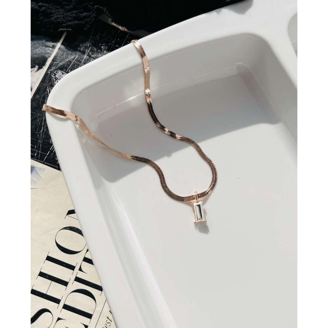 Rosegold Silver Diamond Necklace