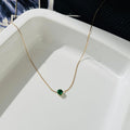 Minimalist Green Stone Necklace ~ Anti Tarnish