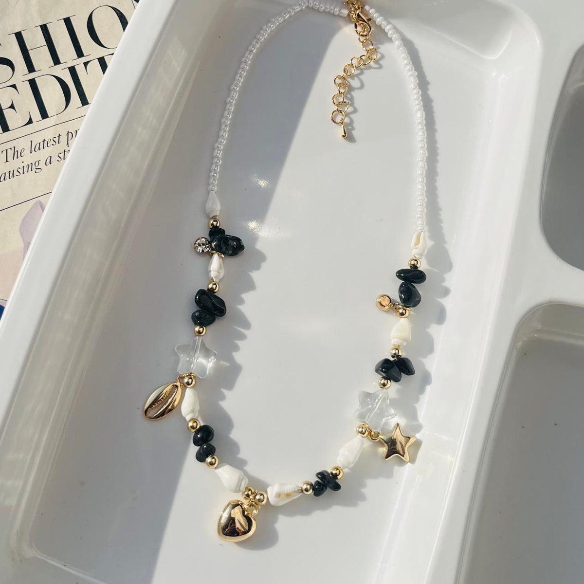 Black Beach Charms Necklace