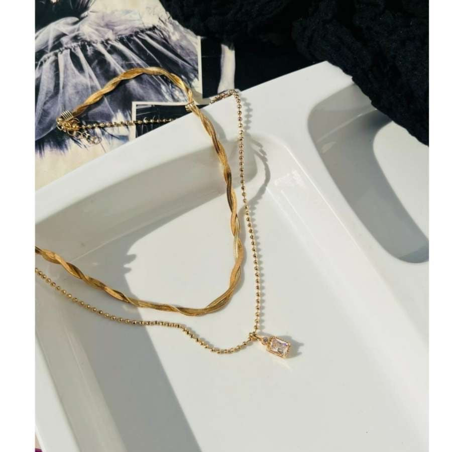 Two Layer Diamond Necklace