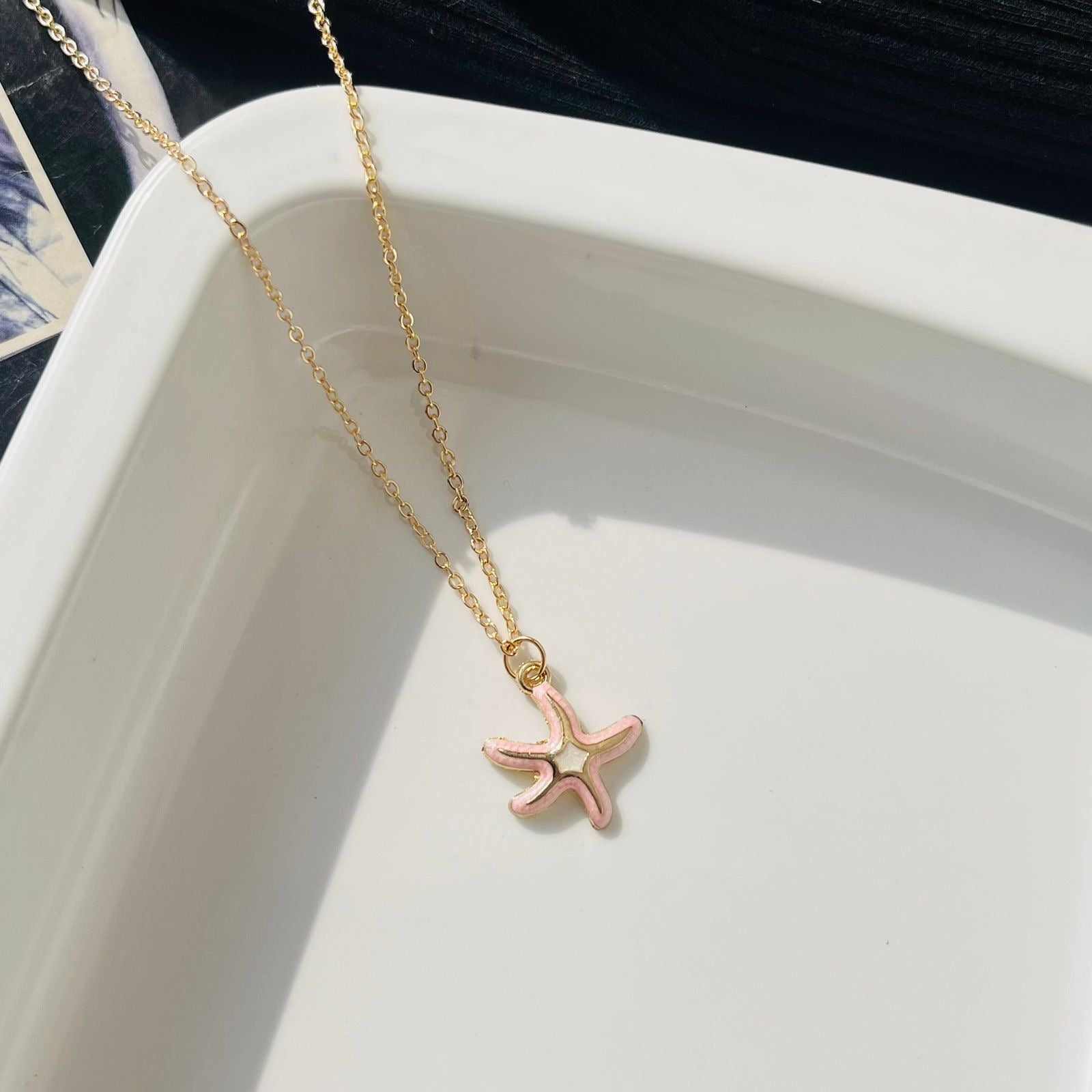 Pink Star Fish Necklace