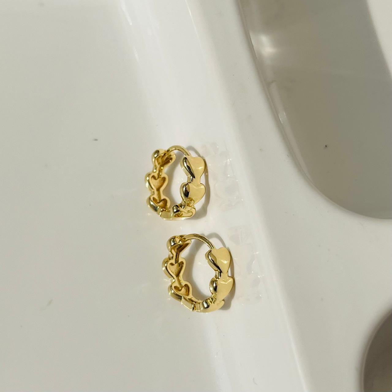 Heart Small Hoops