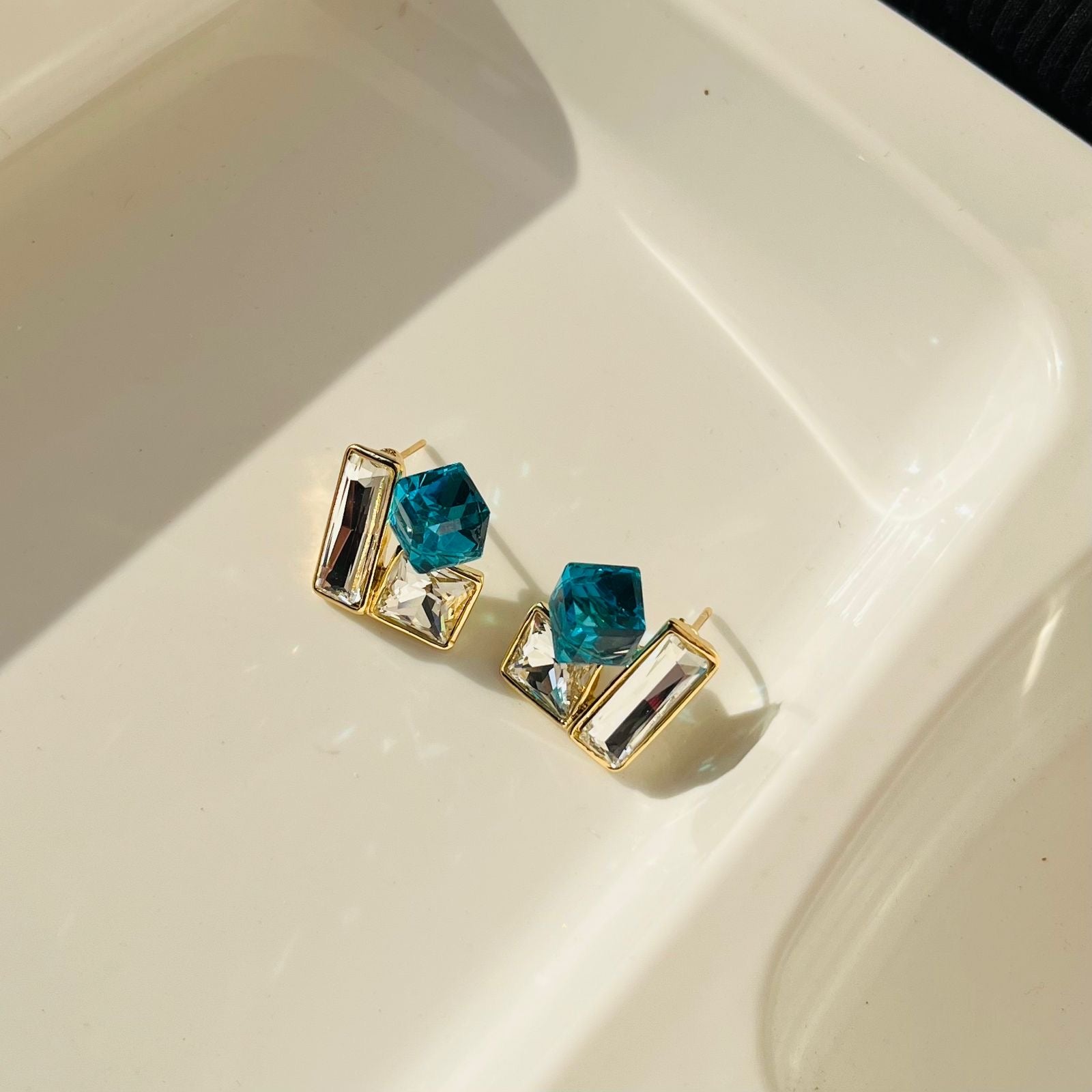 Blue Diamond Earrings