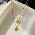 2 layer Sun Moon Necklace